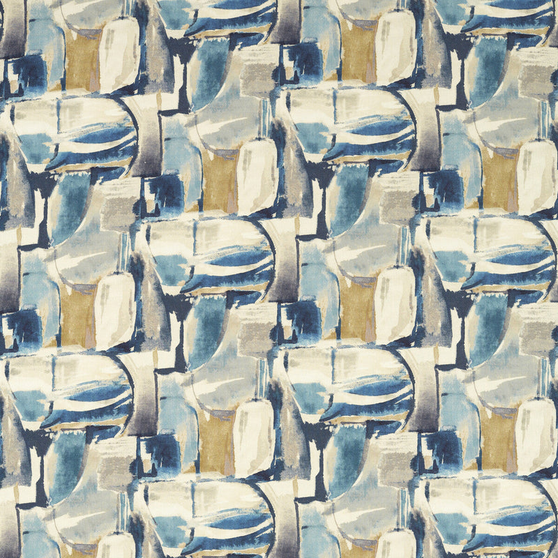 CLARKE AND CLARKE - FIGURA- DENIM/LINEN - Fabric by the Yard DENIM/LINEN