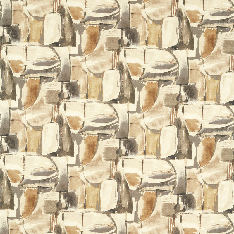 CLARKE AND CLARKE - FIGURA- LINEN/CHARCOAL - Fabric by the Yard LINEN/CHARCOAL