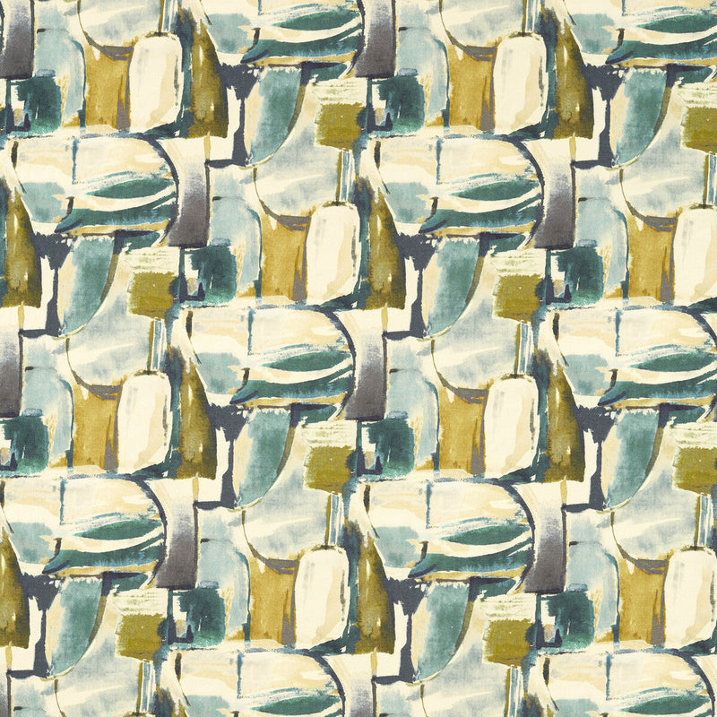CLARKE AND CLARKE - FIGURA- TEAL/MINERAL - Fabric by the Yard TEAL/MINERAL