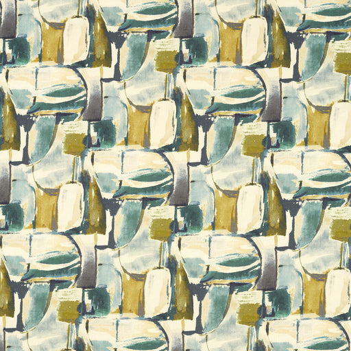 CLARKE AND CLARKE - FIGURA- TEAL/MINERAL - Fabric by the Yard TEAL/MINERAL