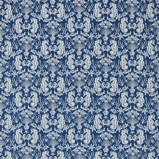 CLARKE AND CLARKE - AQUARIUM- NAVY - Fabric by the Yard NAVY