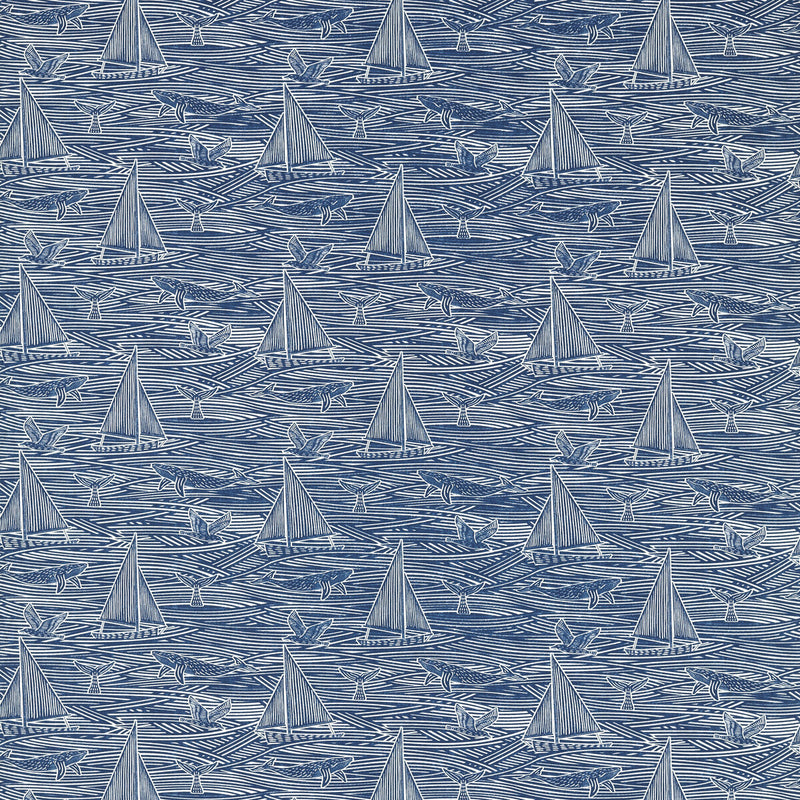 CLARKE AND CLARKE - FIN- NAVY - Fabric by the Yard NAVY