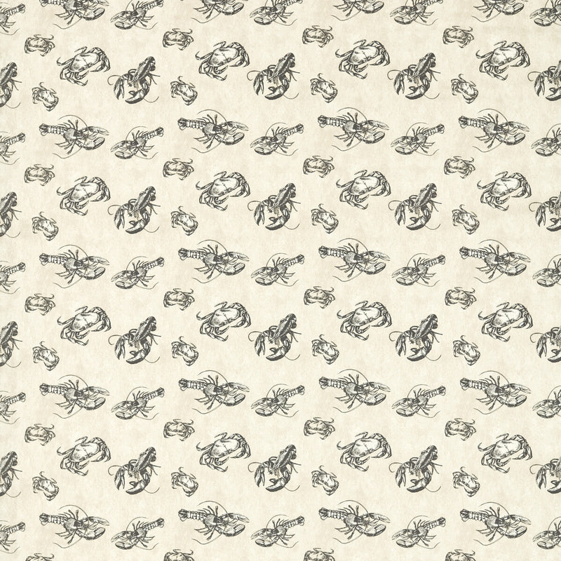 CLARKE AND CLARKE - SHELLFISH- CHARCOAL - Fabric by the Yard CHARCOAL