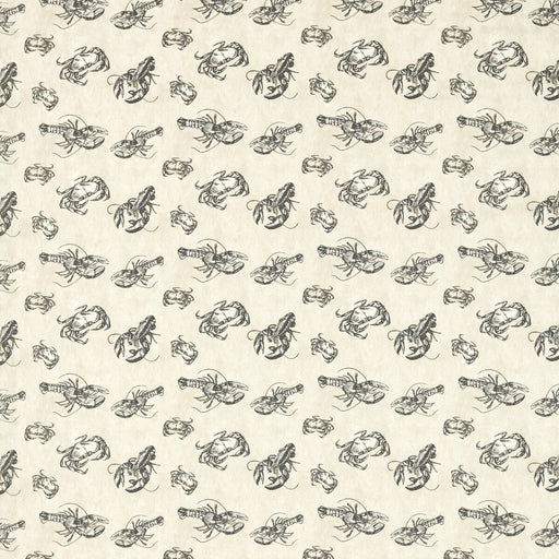 CLARKE AND CLARKE - SHELLFISH- CHARCOAL - Fabric by the Yard CHARCOAL