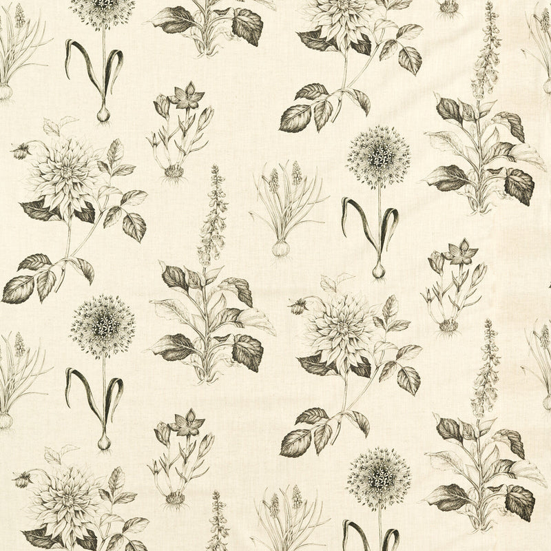 CLARKE AND CLARKE - ROSERAIE - CHARCOAL - Fabric By The YARD