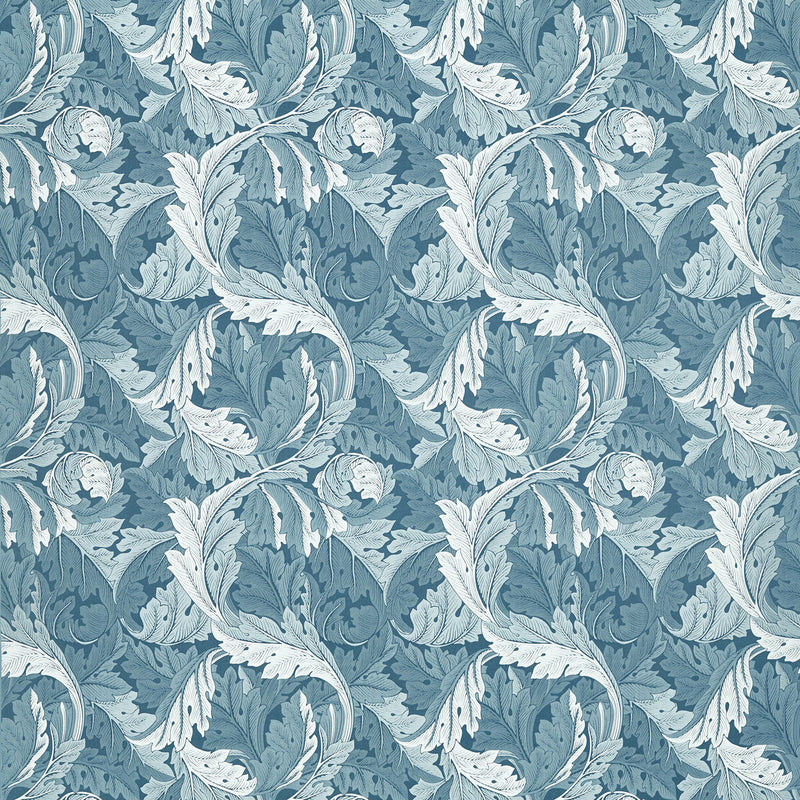 CLARKE AND CLARKE - ACANTHUS JACQUARD- DENIM - Fabric by the Yard DENIM