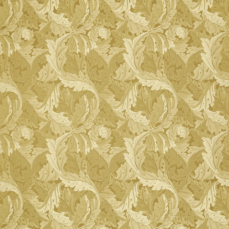 CLARKE AND CLARKE - ACANTHUS JACQUARD- GOLD - Fabric by the Yard GOLD