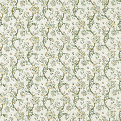 CLARKE AND CLARKE - GOLDEN LILY EMBROIDERY- LINEN/BLUSH - Fabric by the Yard LINEN/BLUSH