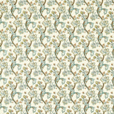 CLARKE AND CLARKE - GOLDEN LILY EMBROIDERY- LINEN/TEAL - Fabric by the Yard