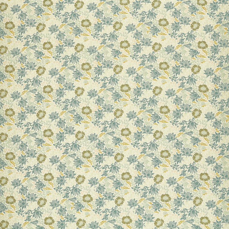 CLARKE AND CLARKE - MALLOW JACQUARD- MINERAL/CHARTREUSE - Fabric by the Yard MINERAL/CHARTREUSE