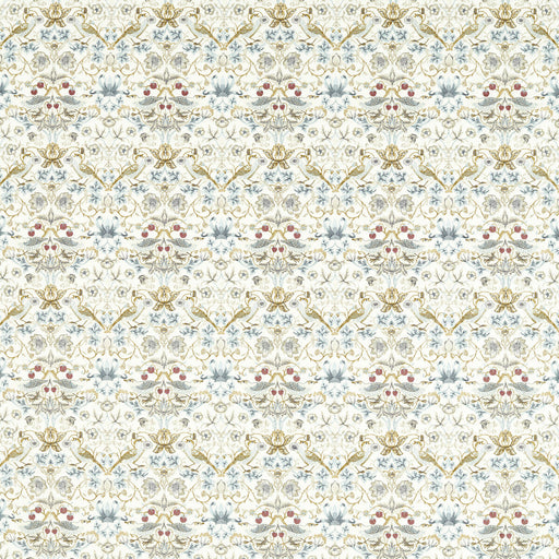 CLARKE AND CLARKE - STRAWBERRY THIEF EMBROIDERY- DENIM - Fabric by the Yard DENIM