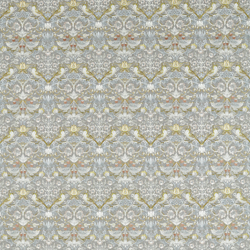 CLARKE AND CLARKE - STRAWBERRY THIEF EMBROIDERY- SLATE/BLUSH - Fabric by the Yard SLATE/BLUSH