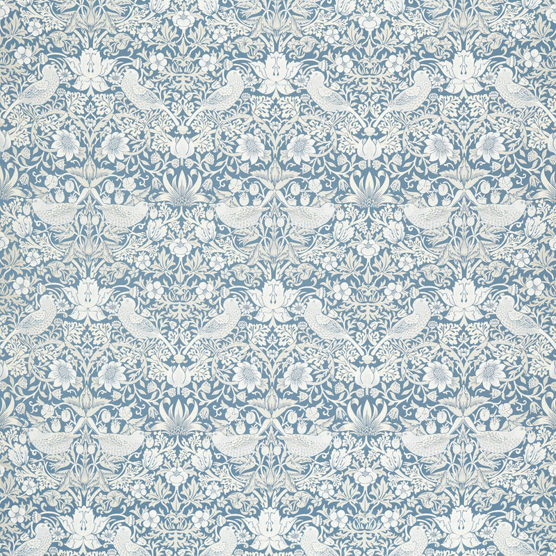 CLARKE AND CLARKE - STRAWBERRY THIEF JACQUARD- DENIM - Fabric by the Yard DENIM