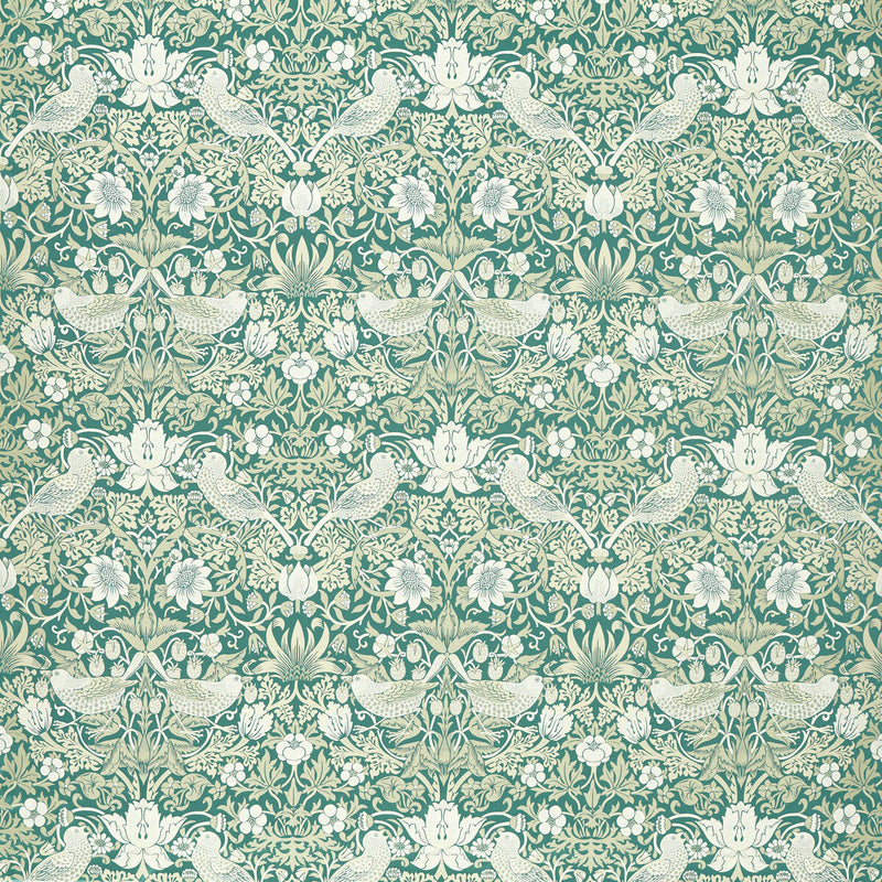 CLARKE AND CLARKE - STRAWBERRY THIEF JACQUARD- TEAL - Fabric by the Yard TEAL