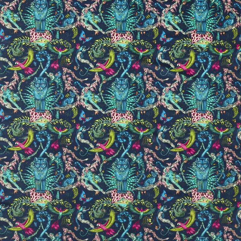 CLARKE AND CLARKE - BOSQUE DREAMS VELVET- NAVY - Fabric by the Yard NAVY