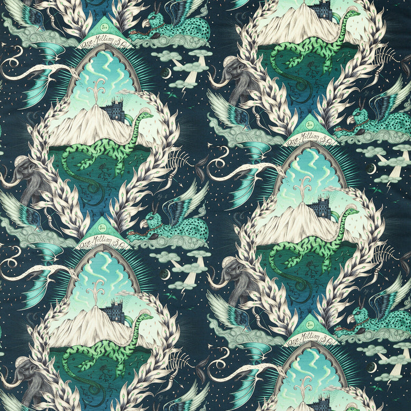 CLARKE AND CLARKE - HIGHLANDIA VELVET- MARINE - Fabric by the Yard MARINE