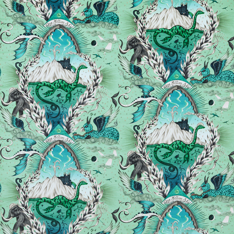 CLARKE AND CLARKE - HIGHLANDIA VELVET- SAGE - Fabric by the Yard SAGE