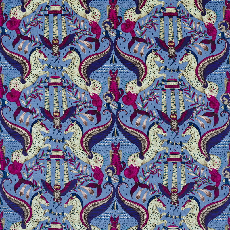 CLARKE AND CLARKE - ODYSSEY MYTHOS VELVET- PERIWINKLE - Fabric by the Yard PERIWINKLE