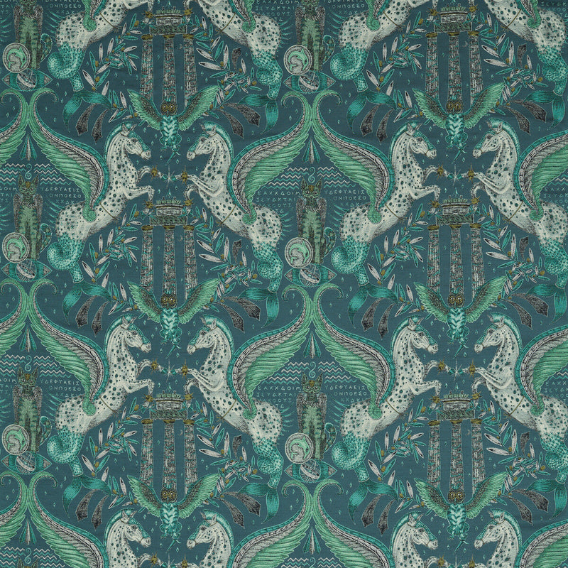 CLARKE AND CLARKE - ODYSSEY MYTHOS JACQUARD- OLIVE - Fabric by the Yard OLIVE