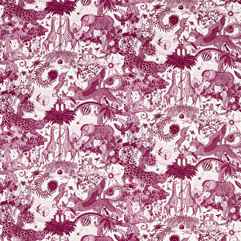 CLARKE AND CLARKE - PARADISE LOST- PINK - Fabric by the Yard PINK