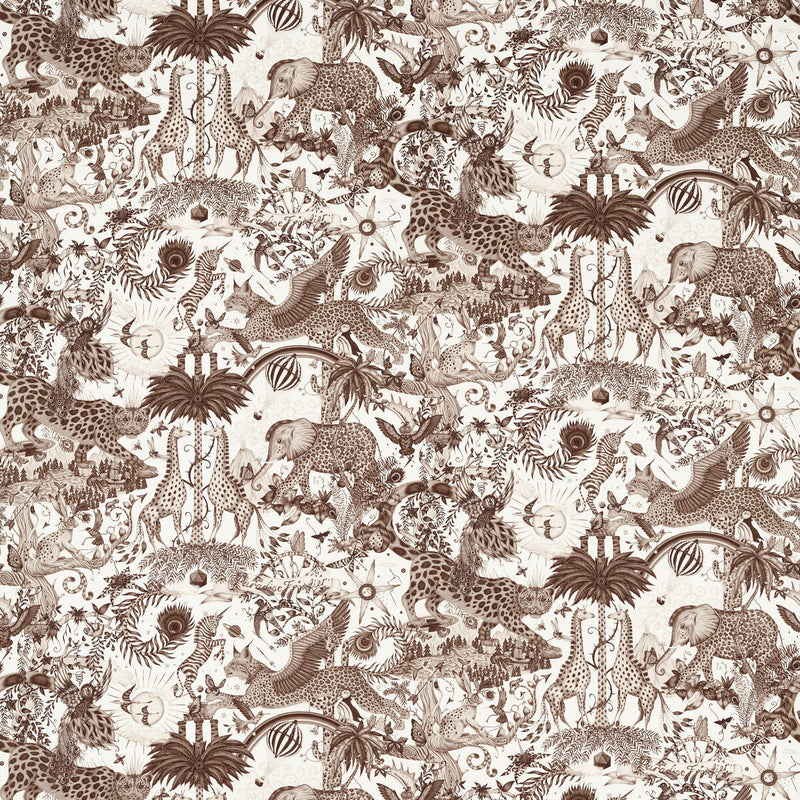 CLARKE AND CLARKE - PARADISE LOST- SEPIA - Fabric by the Yard SEPIA
