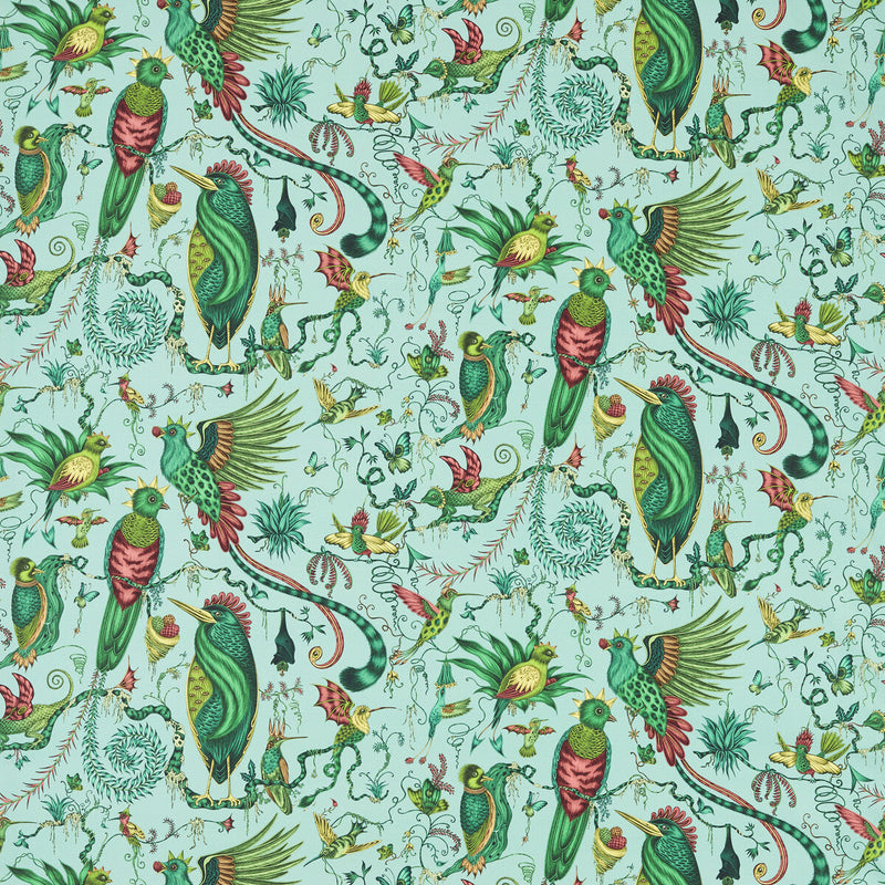CLARKE AND CLARKE - QUETZAL- AQUA - Fabric by the Yard AQUA
