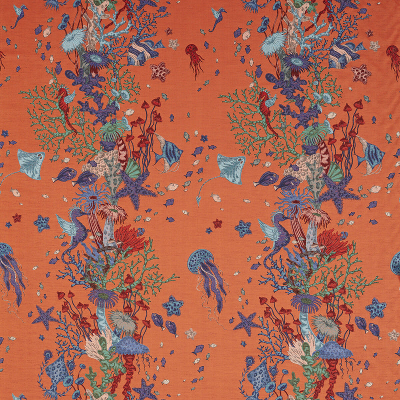 CLARKE AND CLARKE - SEAFOREST JACQUARD- PEACH - Fabric by the Yard PEACH