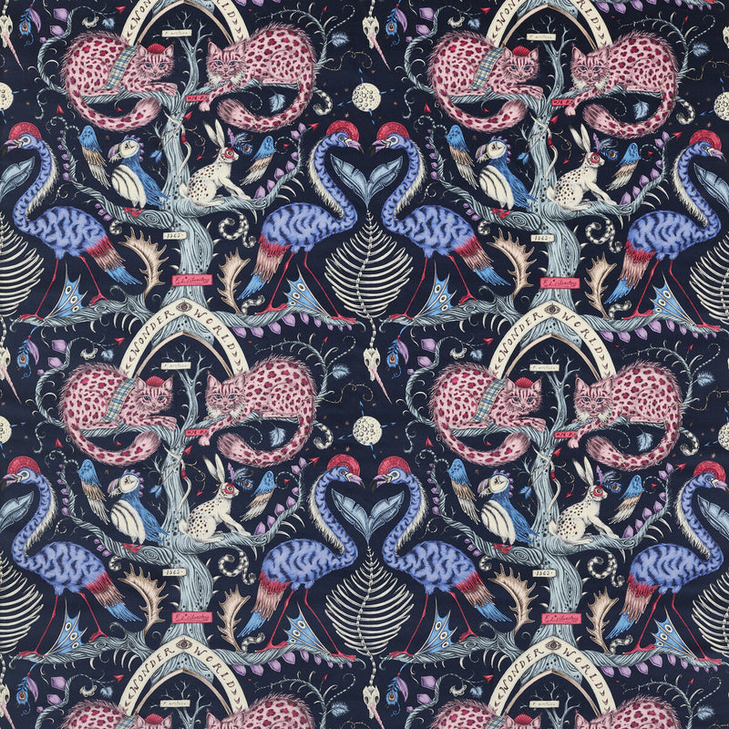 CLARKE AND CLARKE - WONDER WORLD VELVET- BERRY - Fabric by the Yard BERRY