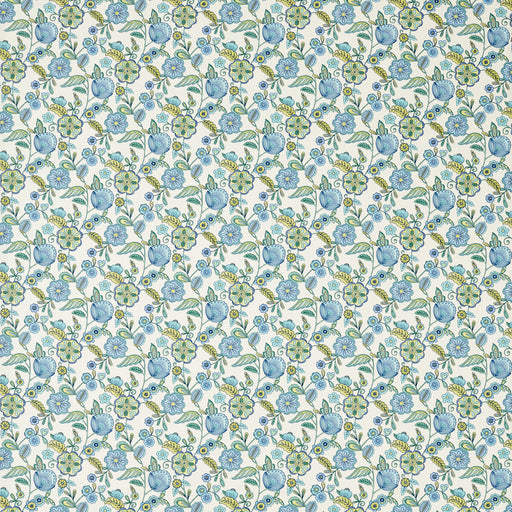 CLARKE AND CLARKE - CAMELLIA - COBALT - Fabric By The YARD