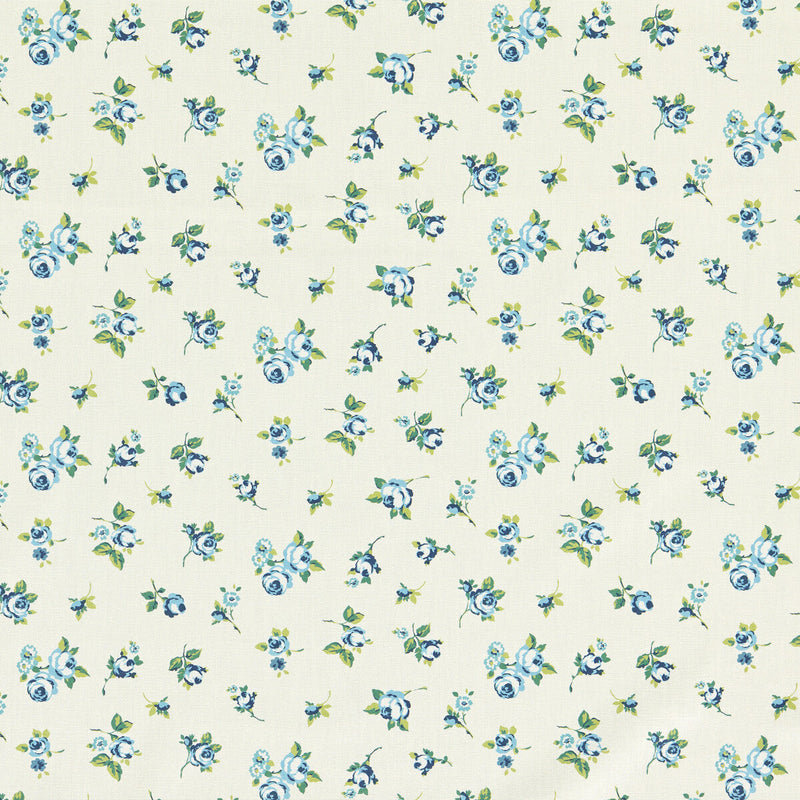 CLARKE AND CLARKE - ROSEBUD - COBALT - Fabric By The YARD
