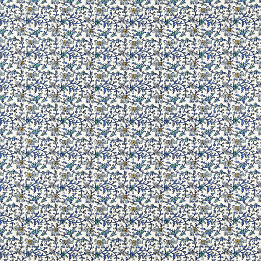 CLARKE AND CLARKE - HATHI EMBROIDERY - COBALT - Fabric By The YARD