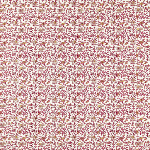 CLARKE AND CLARKE - HATHI EMBROIDERY - RASPBERRY - Fabric By The YARD