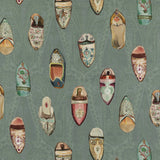 MULBERRY - BABOUCHES- TEAL - Fabric by the Yard