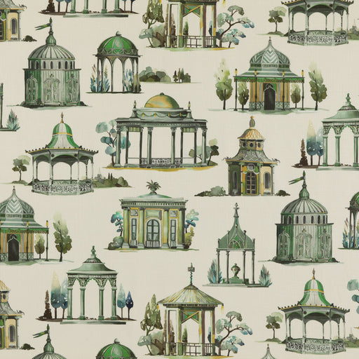 MULBERRY - FOLLIES- EMERALD - Fabric by the Yard EMERALD