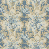 MULBERRY - FLORAL ROCOCO- BLUE - Fabric by the Yard