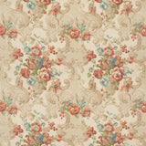 MULBERRY - FLORAL ROCOCO- RED/GREEN - Fabric by the Yard