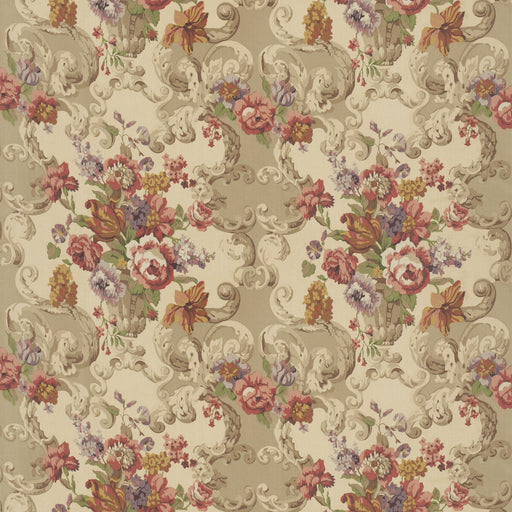 MULBERRY - FLORAL ROCOCO- RED/PLUM - Fabric by the Yard RED/PLUM