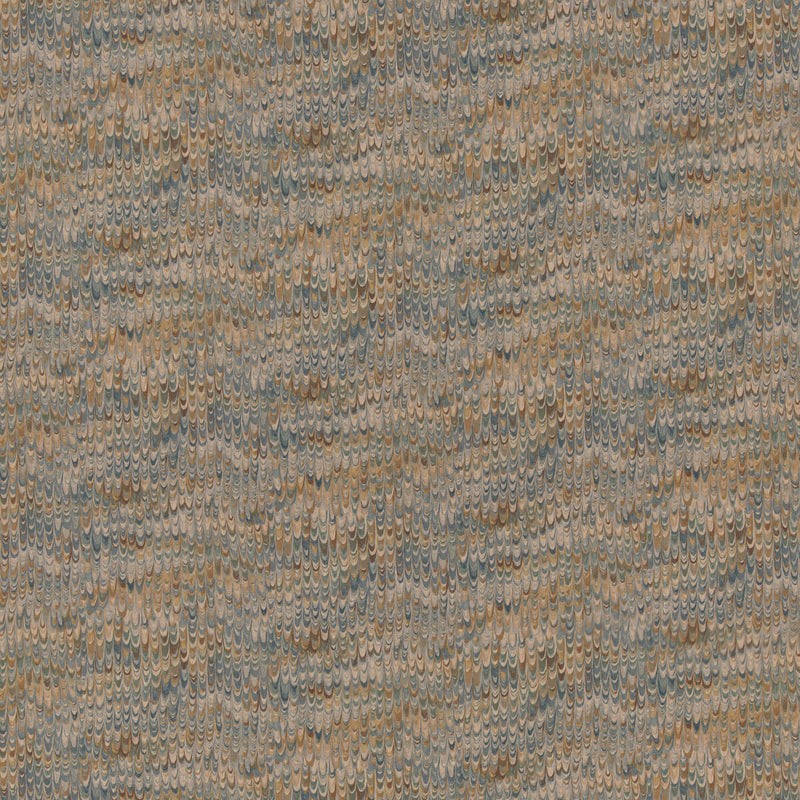 MULBERRY - END PAPER- BLUE/SAND - Fabric by the Yard BLUE/SAND