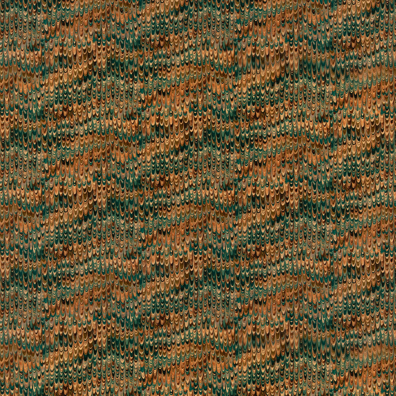 MULBERRY - END PAPER VELVET- TEAL - Fabric by the Yard TEAL