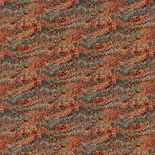 MULBERRY - END PAPER VELVET- TEAL/SPICE - Fabric by the Yard TEAL/SPICE