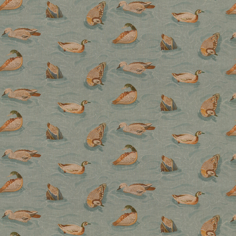 MULBERRY - DUCK POND- TEAL - Fabric by the Yard TEAL