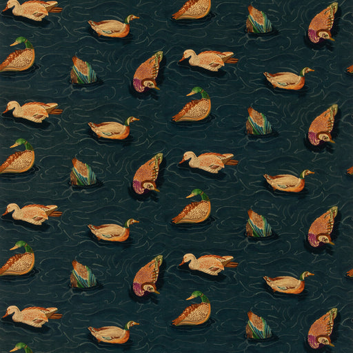 MULBERRY - DUCK POND VELVET- INDIGO - Fabric by the Yard INDIGO