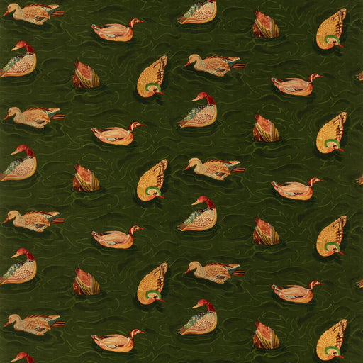 MULBERRY - DUCK POND VELVET- EMERALD - Fabric by the Yard EMERALD