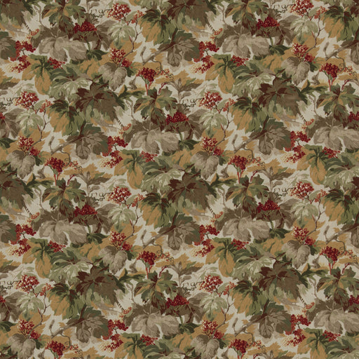 MULBERRY - COUNTRY WALK- RED/GREEN - Fabric by the Yard RED/GREEN