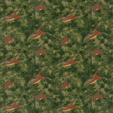 MULBERRY - FOREST DUCKS VELVET- EMERALD - Fabric by the Yard