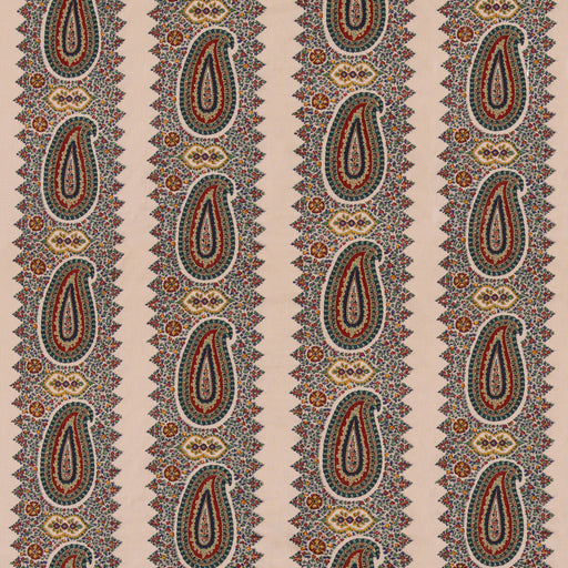MULBERRY - PAISLEY STRIPE- INDIGO/RED - Fabric by the Yard INDIGO/RED