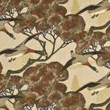 MULBERRY - FLYING DUCKS- STONE/BROWN - Fabric by the Yard