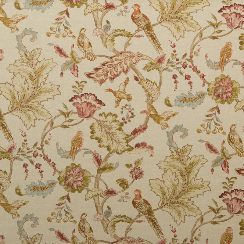 MULBERRY - EARLY BIRDS- NATURAL - Fabric by the Yard NATURAL