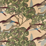 MULBERRY - FLYING DUCKS VELVET- CAMEL - Fabric by the Yard