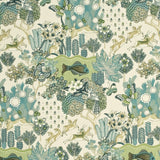 MULBERRY - GLENDALE- TEAL/LEAF - Fabric by the Yard